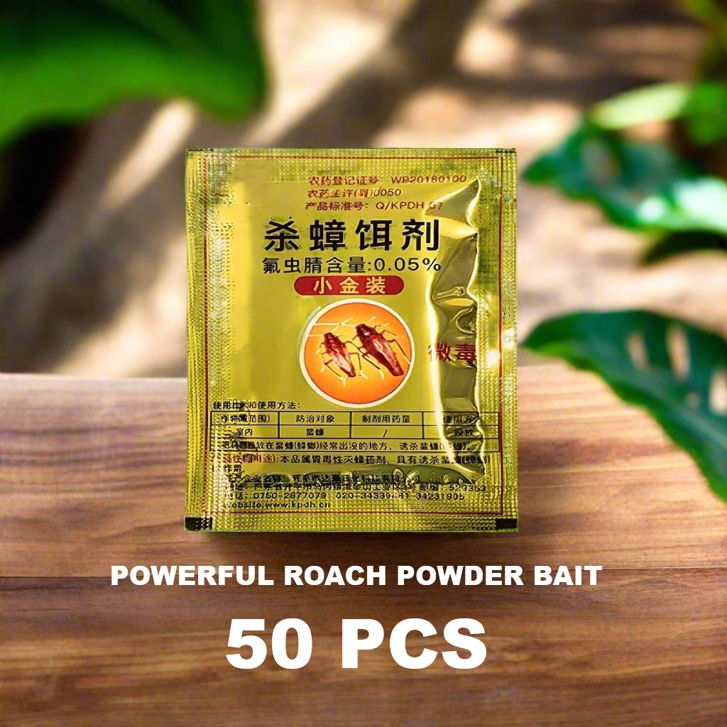 SHINEBOX Cockroach Powder Bait 50 Bags for Pest Control with powerful roach killing formula