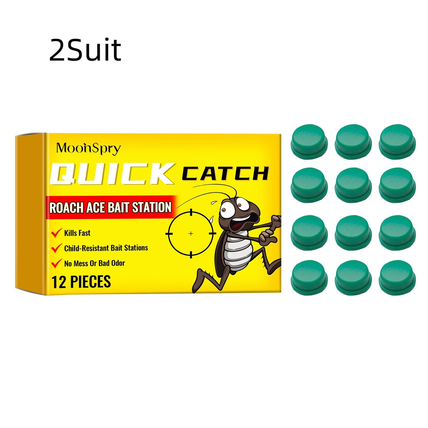 SHINEBOX cockroach killer sticker pack with 12 child-resistant bait stations for effective pest control