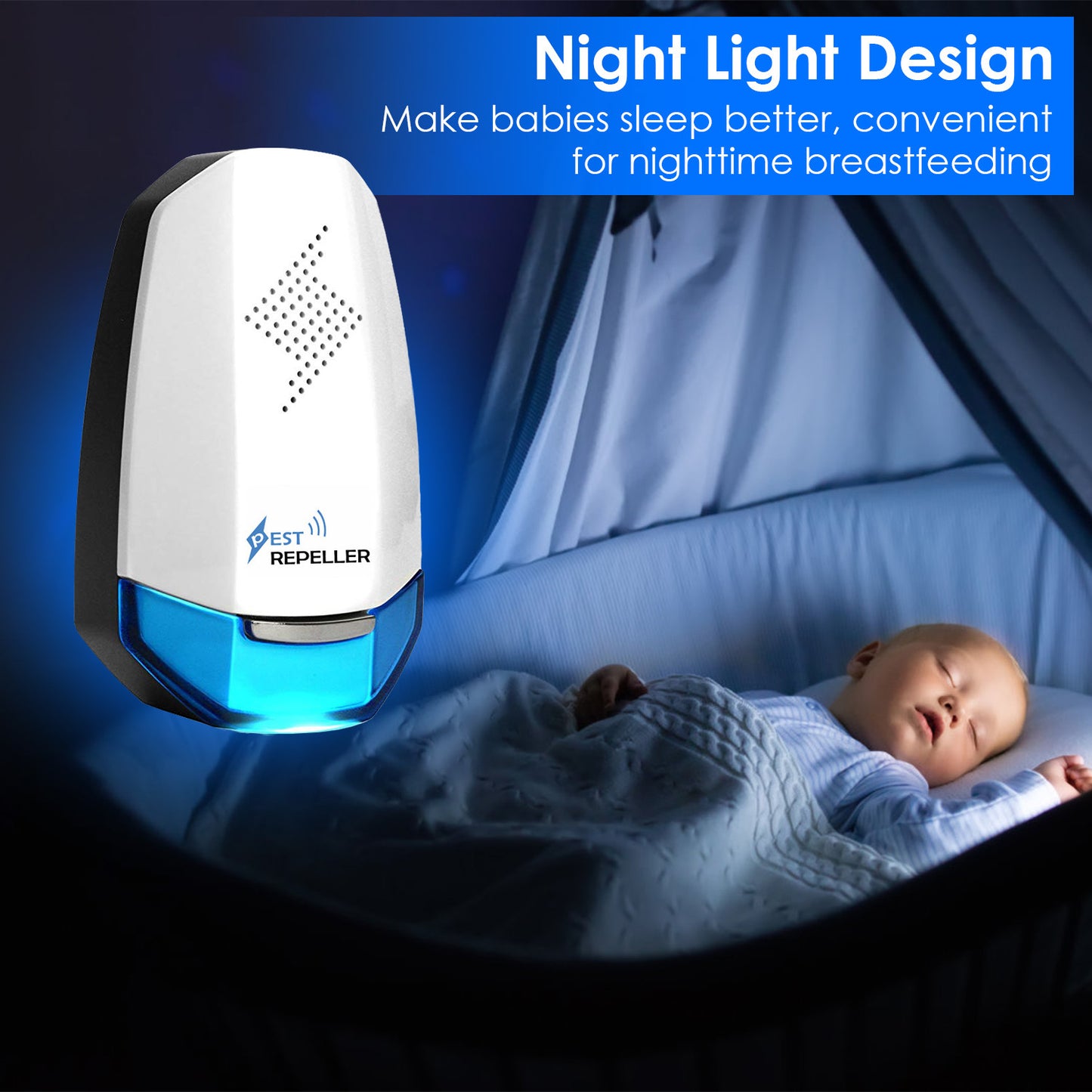 SHINEBOX ultrasonic pest repeller for home with night light design for added convenience