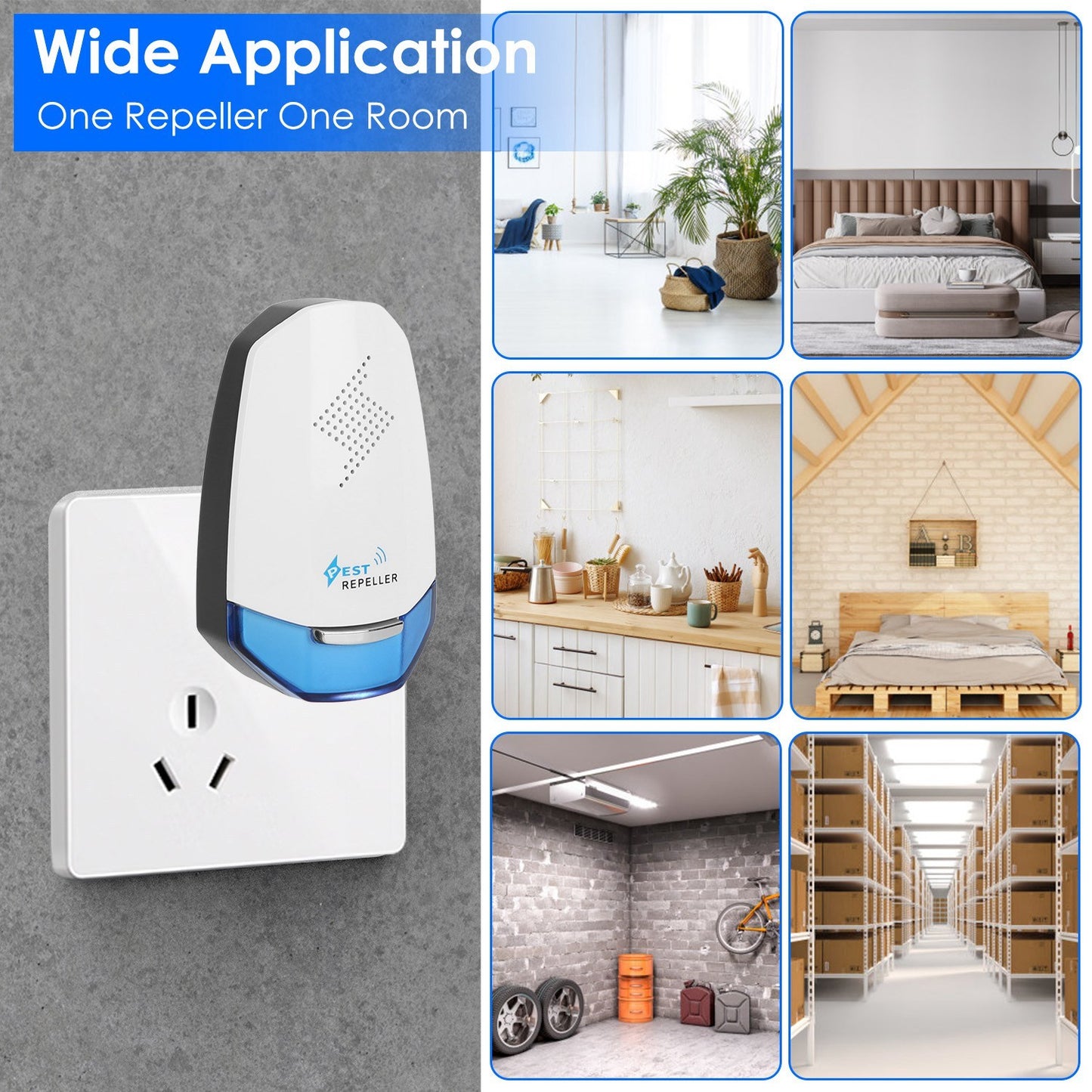 SHINEBOX Ultrasonic Pest Repeller for Home with Wide Application in Various Rooms