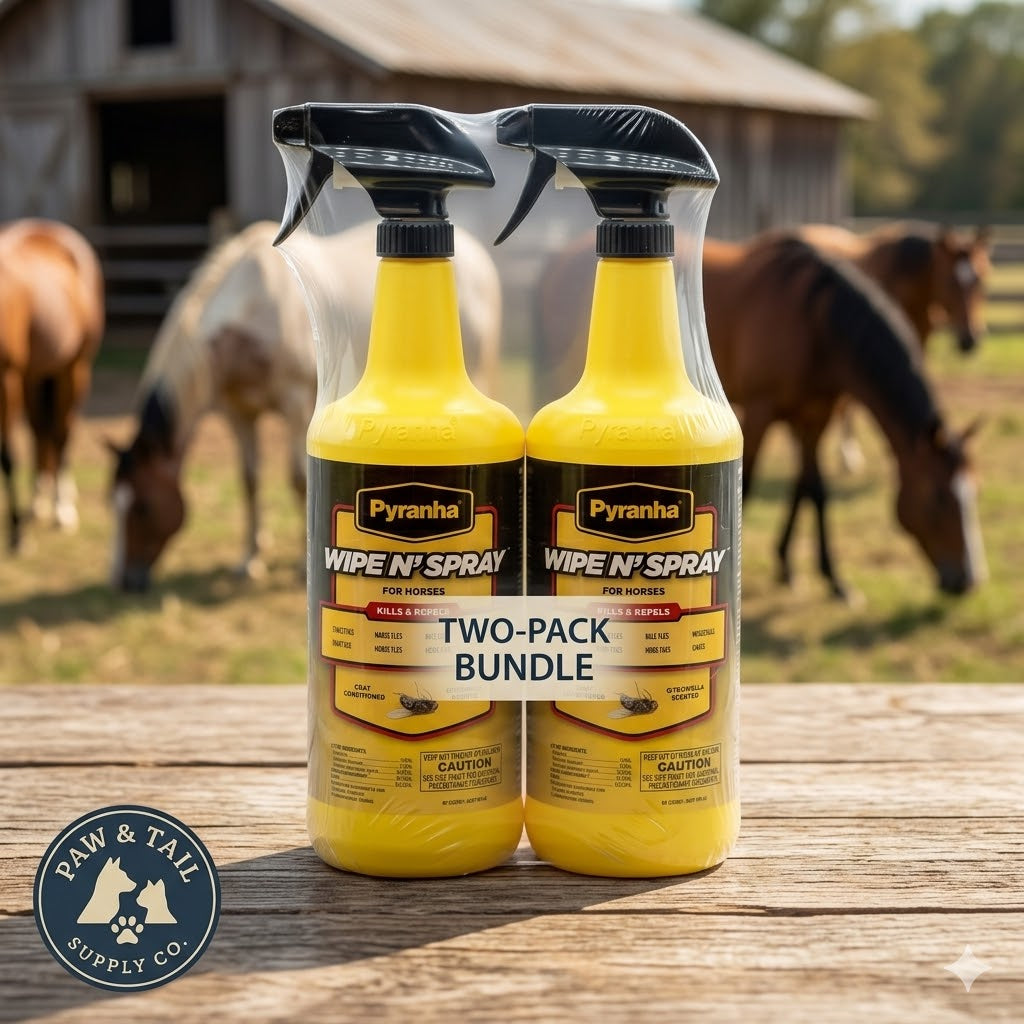 Pyranha Wipe N Spray Fly Repellent for Horses 32 oz.