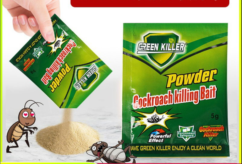 50 Sachets Green Killer Cockroach Powder Bait