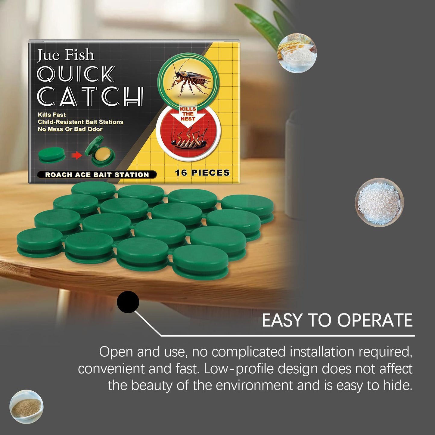 16-64 PCS Cockroach Bait Station Household Indoor Living Room Kitchen Bedroom Cockroach Medicine