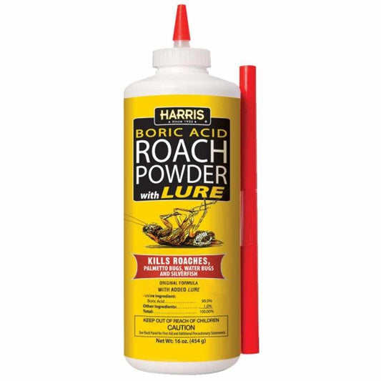 Harris Boric Acid Roach Powder with Lure – Cockroach Killing Powder 16 oz