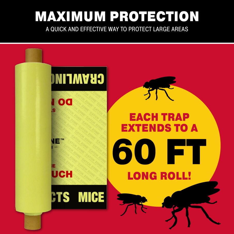 Catchmaster Catch Zone Pest Boundary Glue Roll – 60 ft Large Area Trap