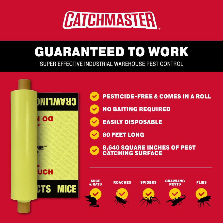 Catchmaster Catch Zone Pest Boundary Glue Roll – 60 ft Large Area Trap