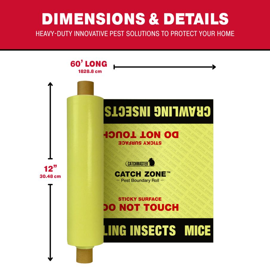Catchmaster Catch Zone Pest Boundary Glue Roll – 60 ft Large Area Trap
