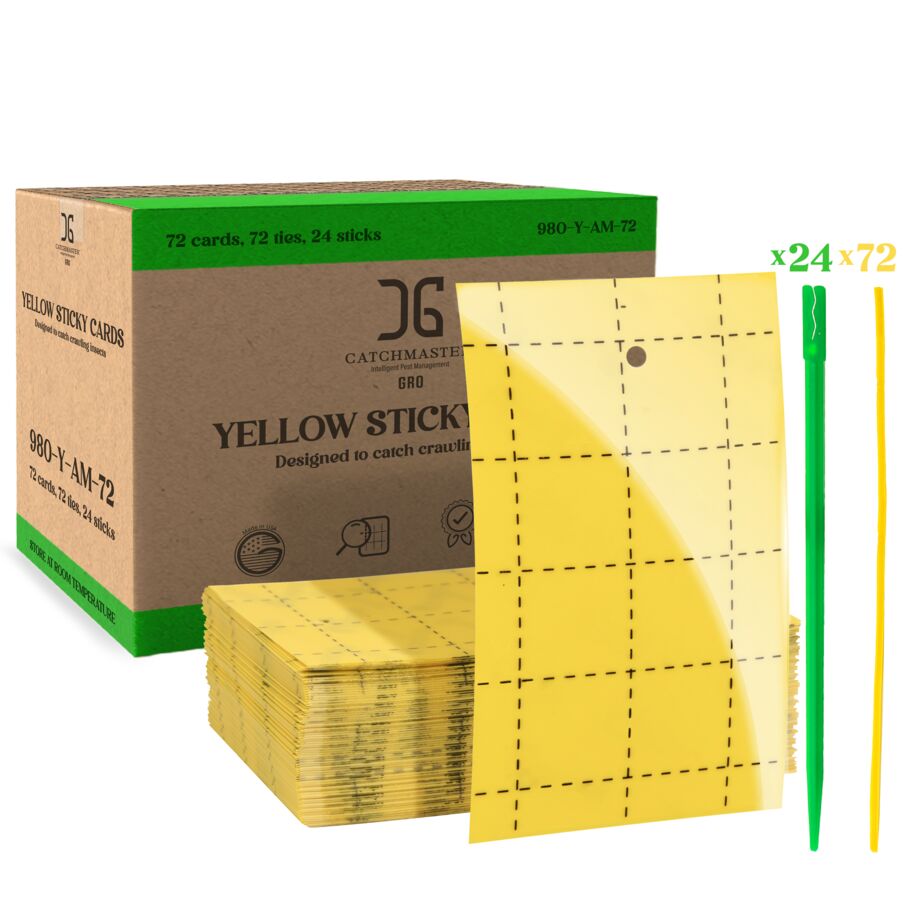 Catchmaster Yellow Sticky Insect Traps – Double-Sided Cards 36 or 72 Count