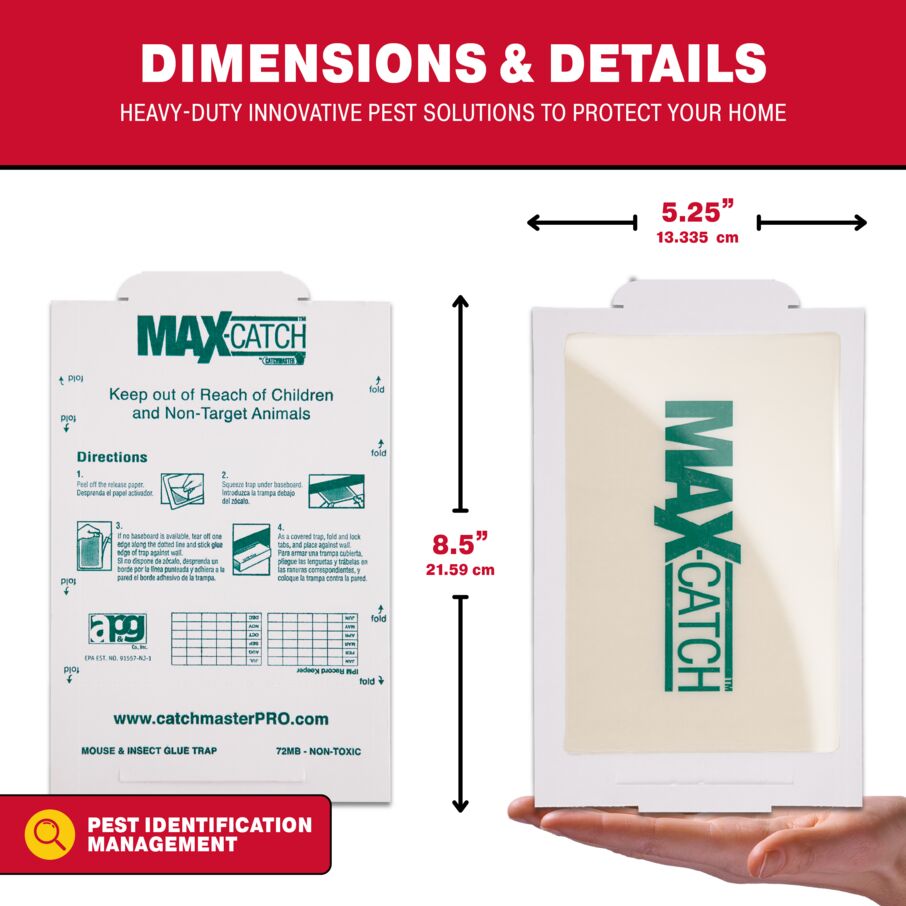 Max-Catch Glue Traps – Sticky Mouse Traps & Glue Boards for Mice, Rats & Roaches Catchmaster