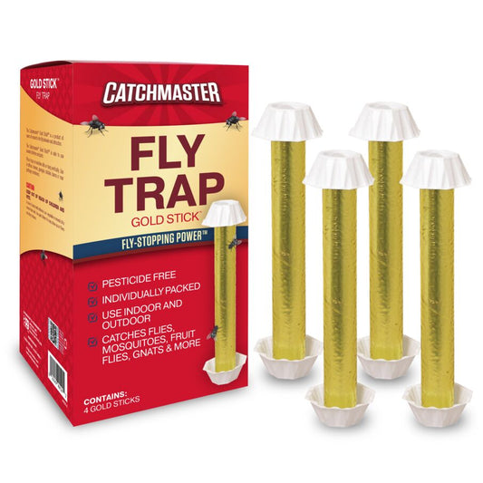 Gold Stick Fly Sticky Traps with Attractant – 4 Count