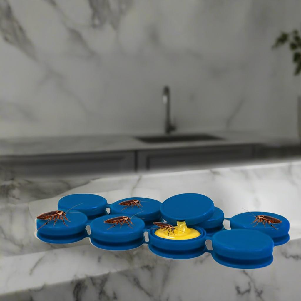 Quick Catch Cockroach Bait Stations, 8 Pack – Child-Resistant Roach Trap