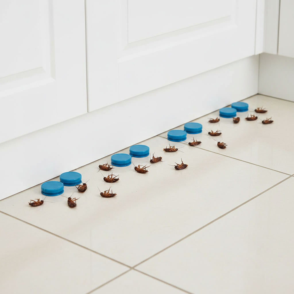 Quick Catch Cockroach Bait Stations, 8 Pack – Child-Resistant Roach Trap