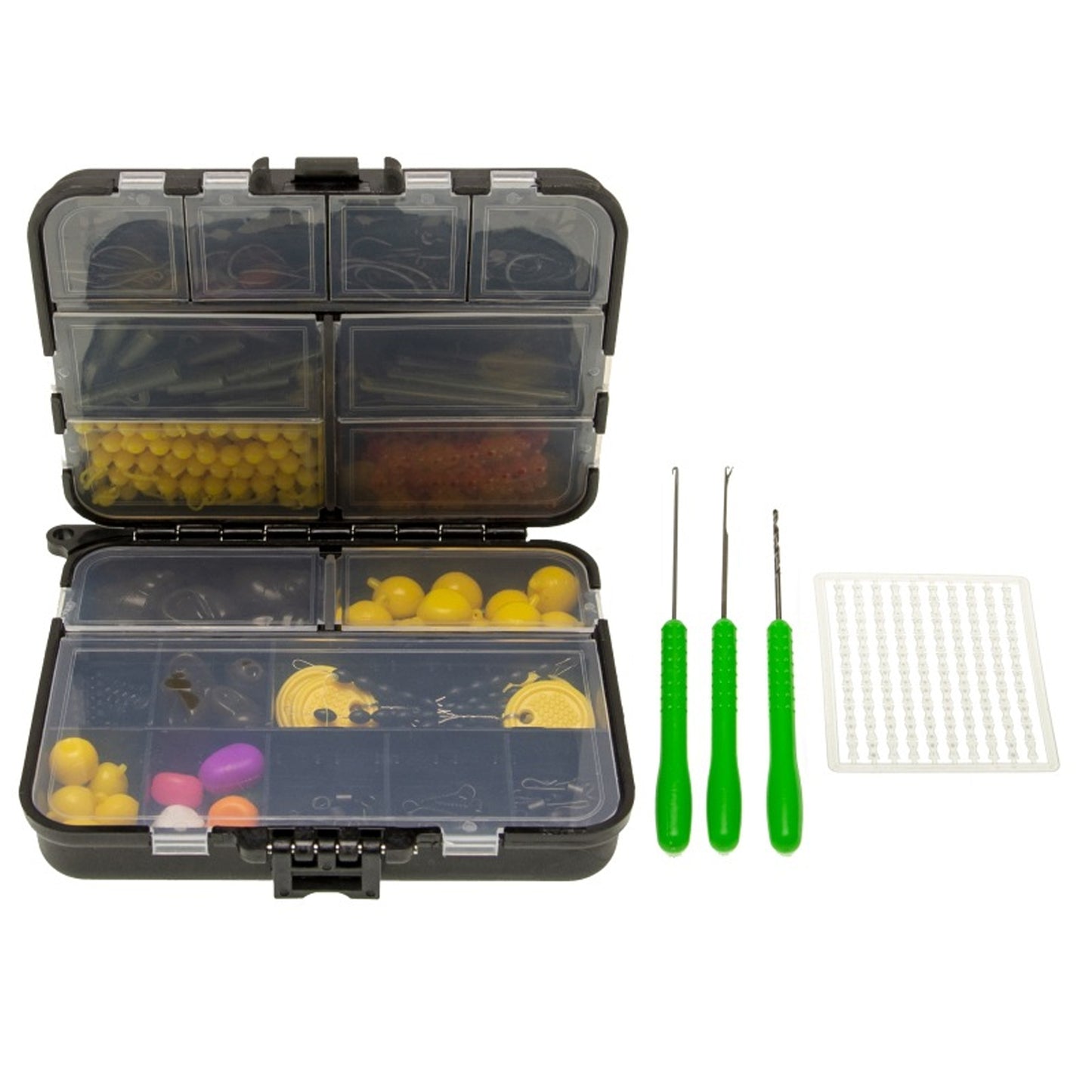 SHINEBOXX carp fishing tackle box kit with assorted baits and tools for enhanced fishing experience