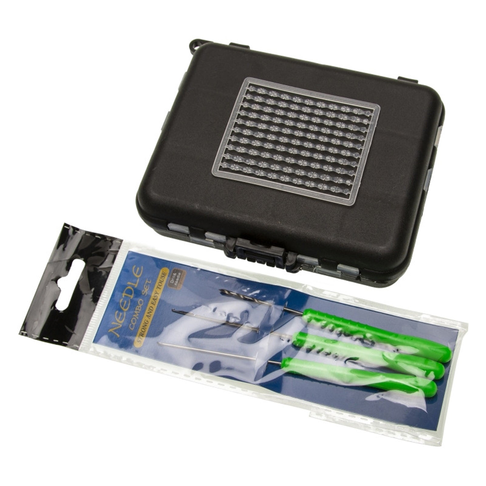 SHINEBOXX carp fishing tools in a sturdy case with green lures for effective fishing trips