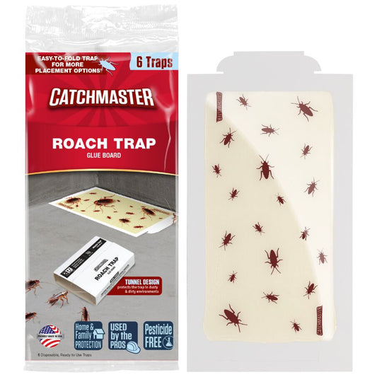 Catchmaster roach glue trap with tunnel design and effective adhesive for pest control