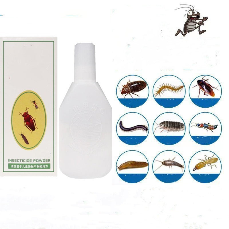 SHINEBOX Chinese cockroach powder in a bottle with insect illustrations for effective pest control