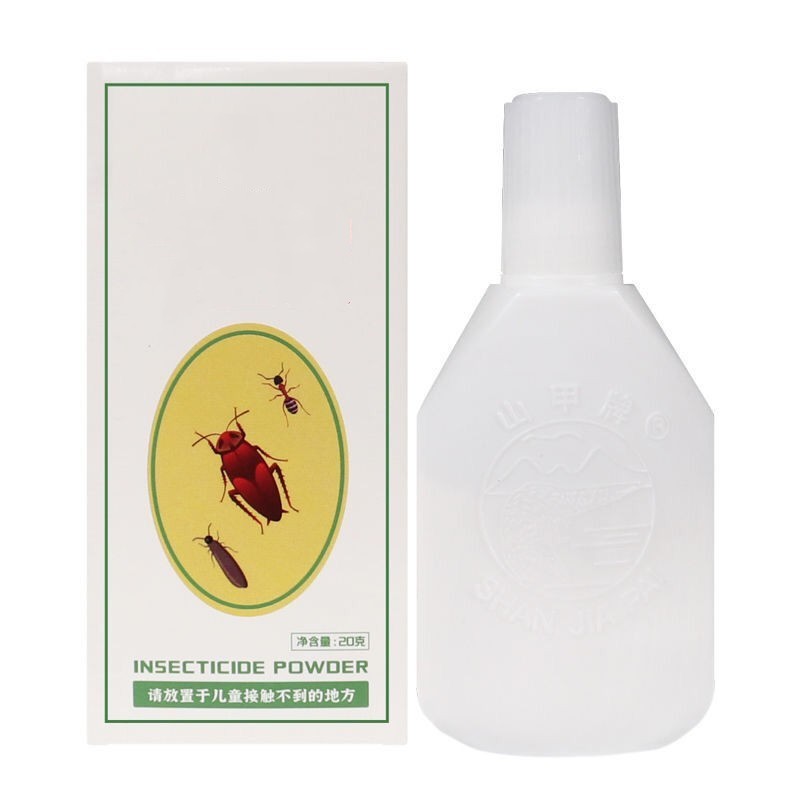 SHINEBOX Chinese cockroach powder in a white bottle for effective pest control against roaches