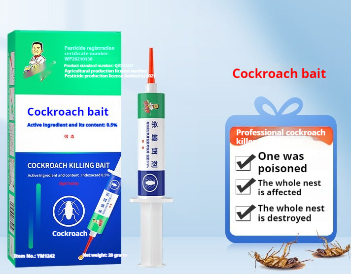 SHINEBOX cockroach bait gel for home in a syringe packaging with pest control instructions