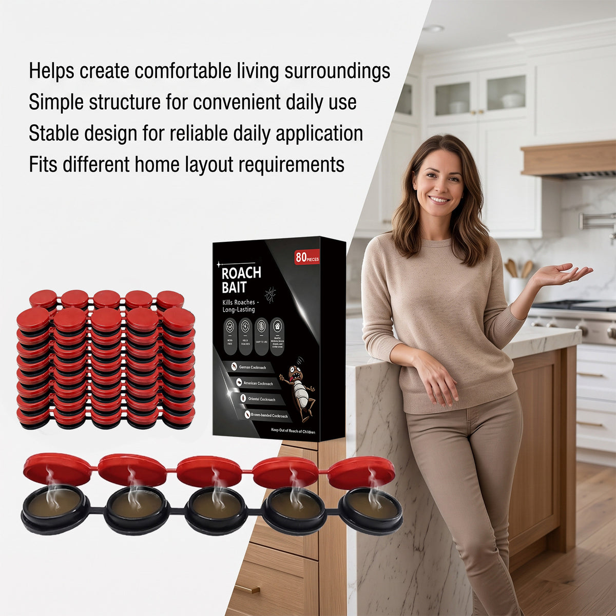 Cockroach Gel Bait Stations for effective indoor cockroach control and reliable daily application