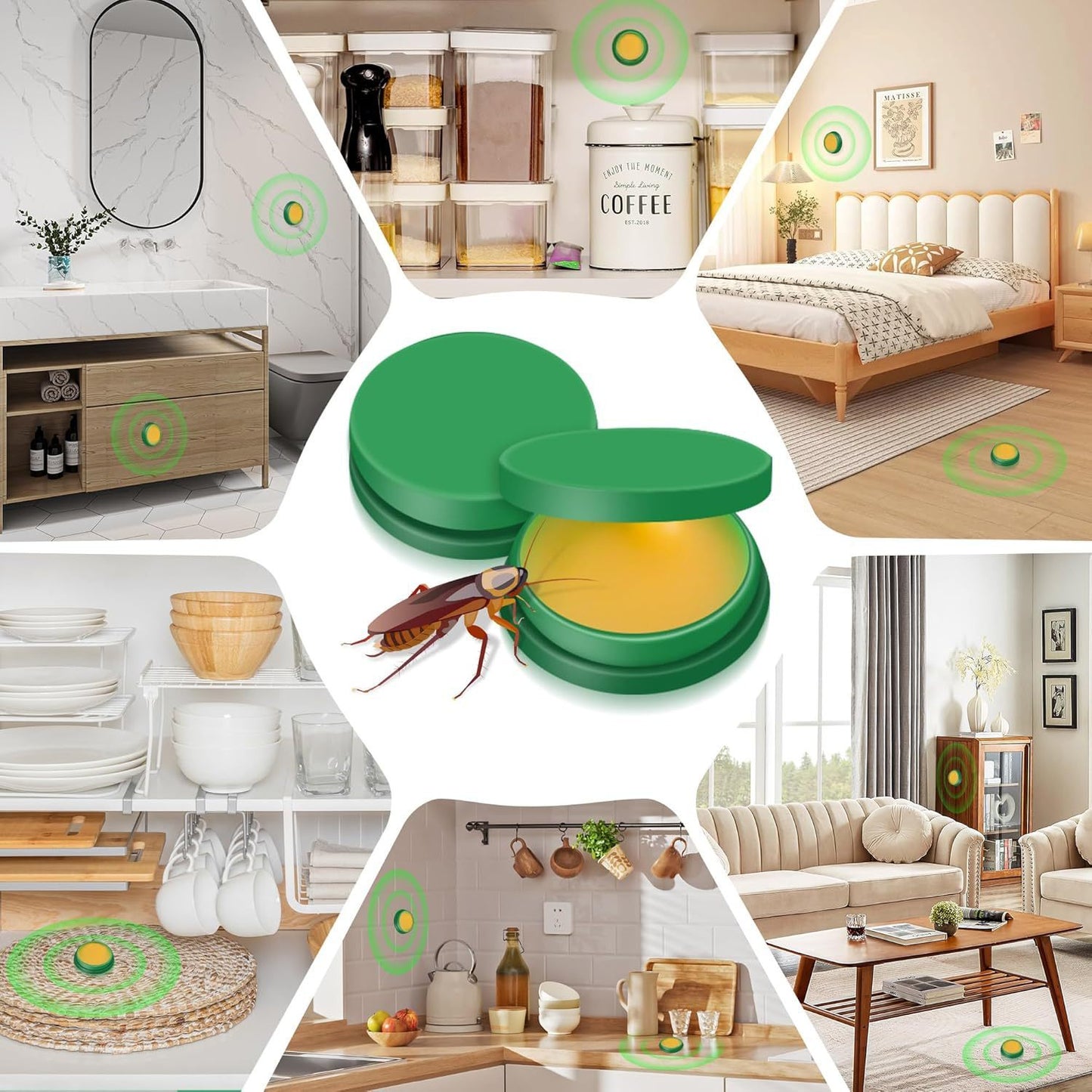 SHINEBOX Cockroach Killer Sticker for effective pest control in multiple home areas