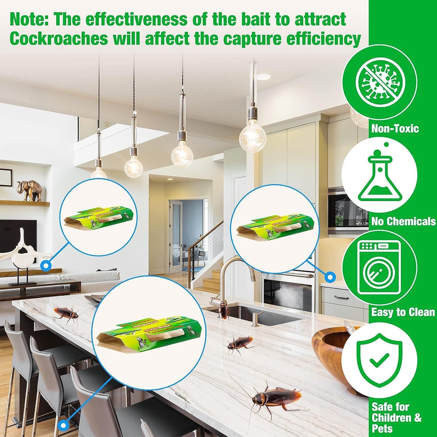 10 Pack Roach Glue Traps – Sticky Flea & Cockroach Catcher for Indoor Use