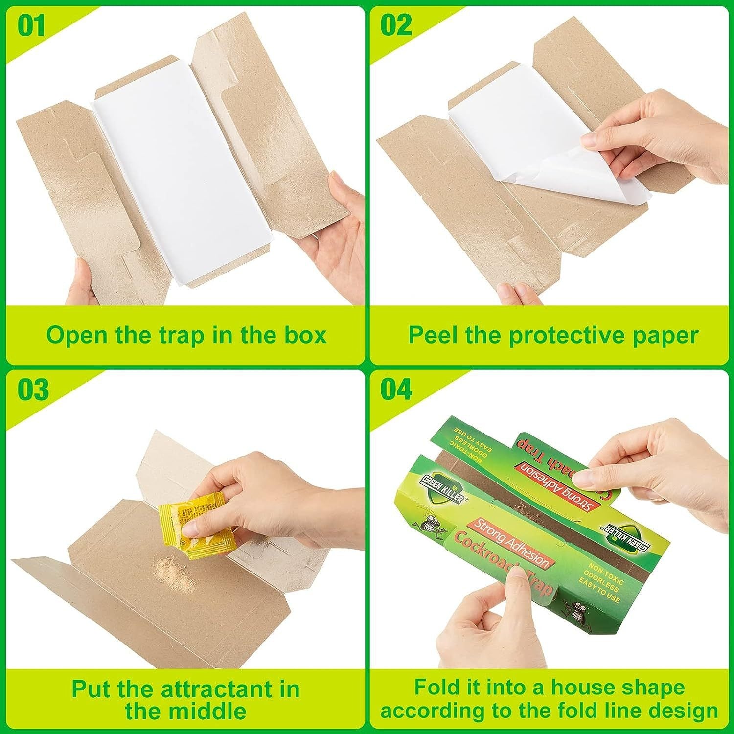10 Pack Roach Glue Traps – Sticky Flea & Cockroach Catcher for Indoor Use