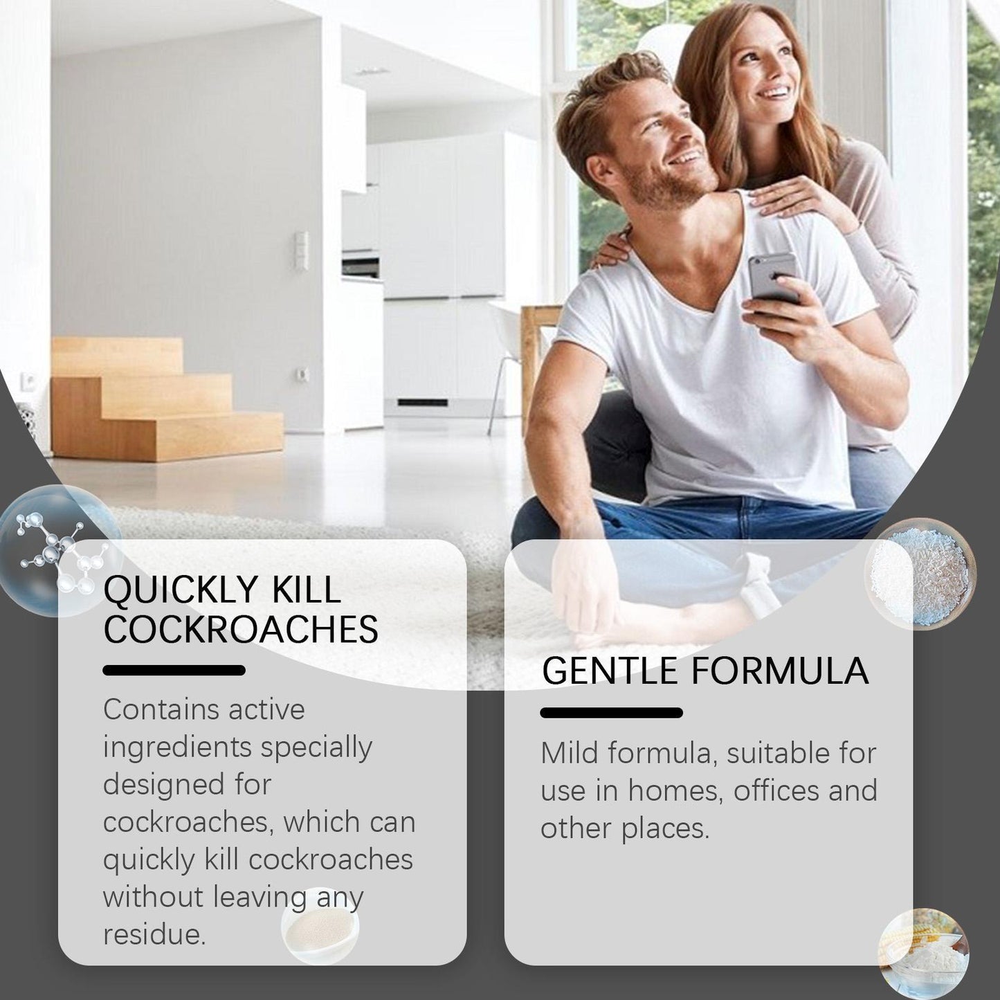 SHINEBOX cockroach killer sticker with gentle formula quickly kills cockroaches without leaving residue.