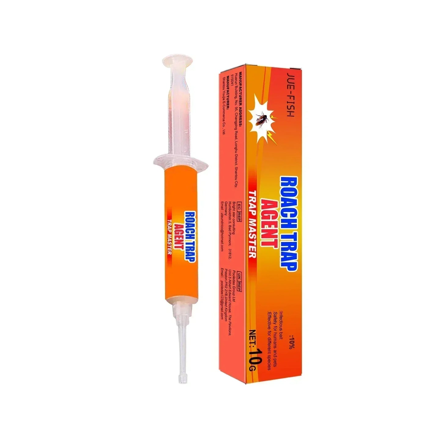 SHINEBOX Cockroach Killing Gel, 10g syringe, effective gel for controlling roach infestations