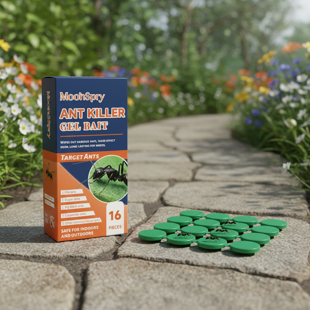 Moonspray Ant Killer Gel Bait 16 pieces — effective fipronil ant bait gel for indoor and outdoor use