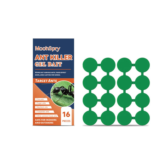 MoohSpray Ant Killer Gel Bait with 16 pieces for effective indoor and outdoor ant control