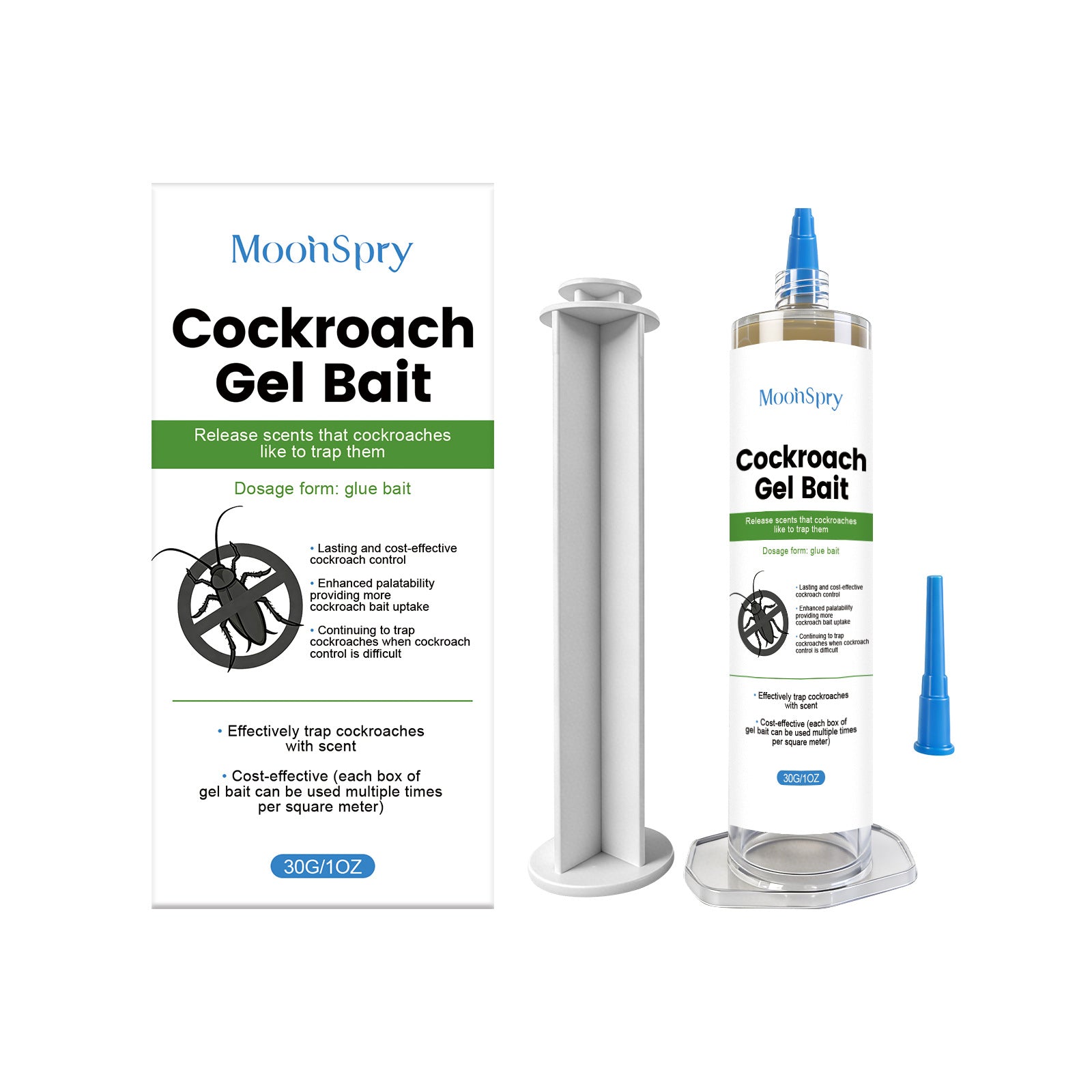 Chinese Cockroach Gel Bait, 30g tube, effectively traps cockroaches using enticing scents.
