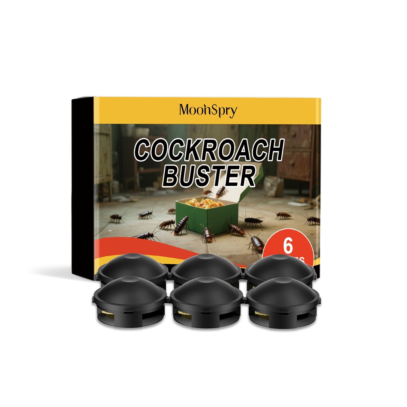 SHINEBOX Cockroach Buster Bait Traps with Six Units for Effective Pest Control, best roach killer bait