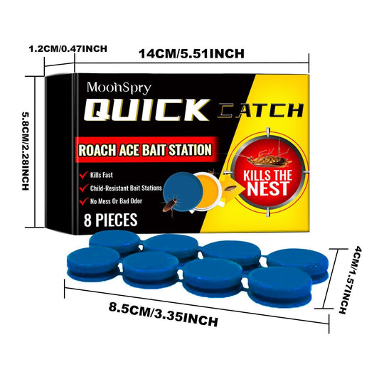 SHINEBOX Quick Catch Cockroach killer Bait Station with 8 pieces for effective pest control