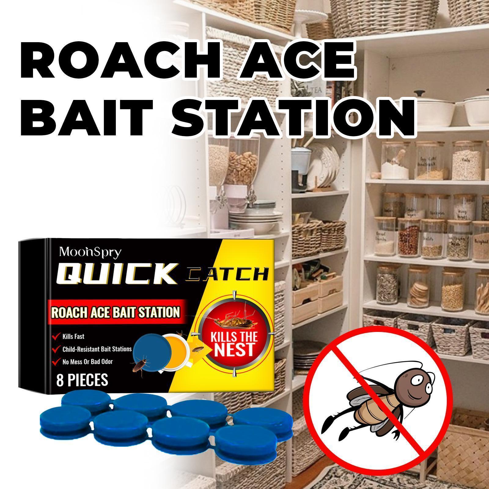 SHINEBOX Quick Catch Cockroach killer Roach Ace Bait Station with 8 pieces for effective pest control