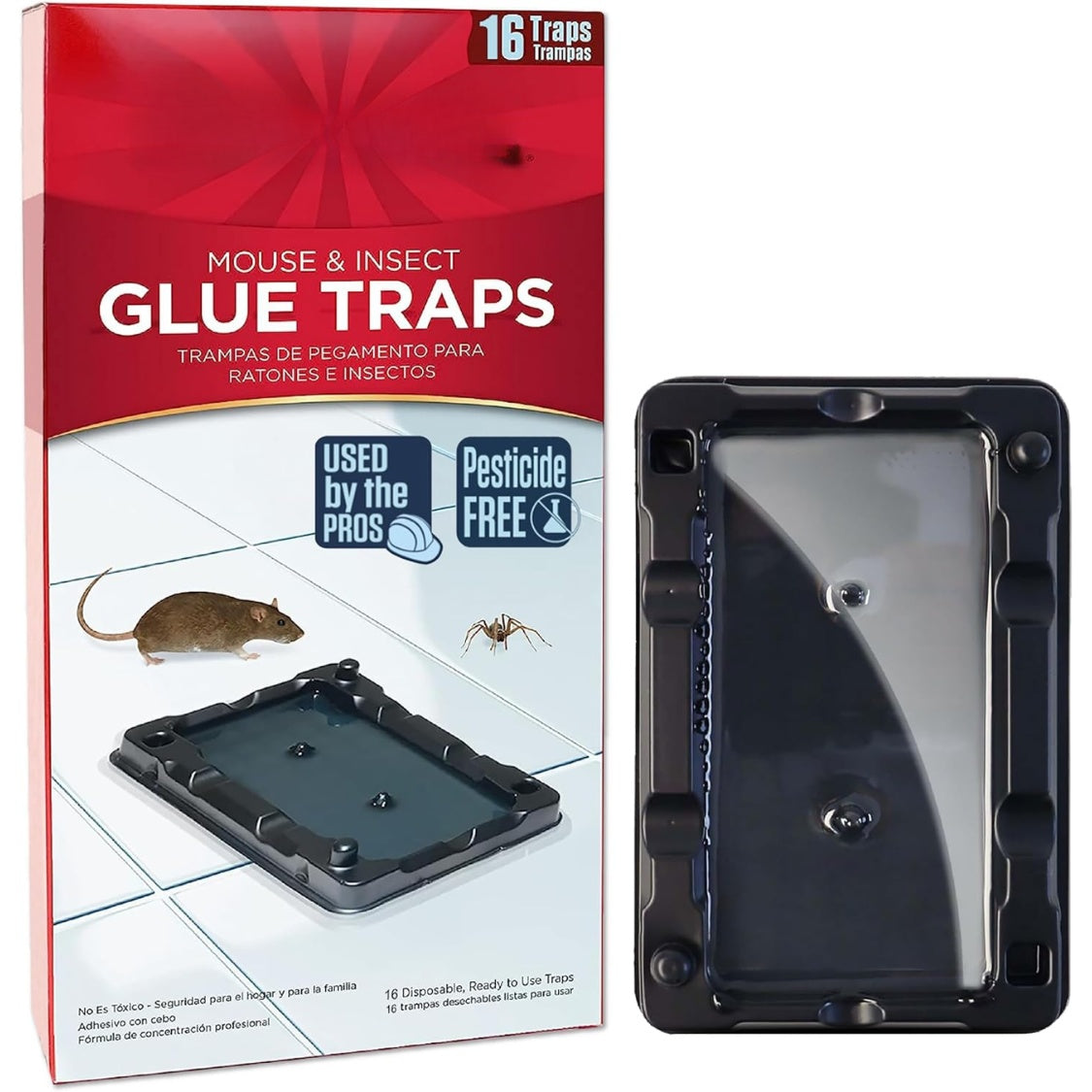 SHINEBOXX Mouse & Insect Glue Traps, 16 disposable traps for pest control, pesticide-free solution.
