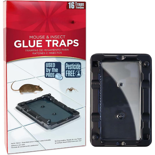 SHINEBOXX Mouse & Insect Glue Traps, 16 disposable traps for pest control, pesticide-free solution.