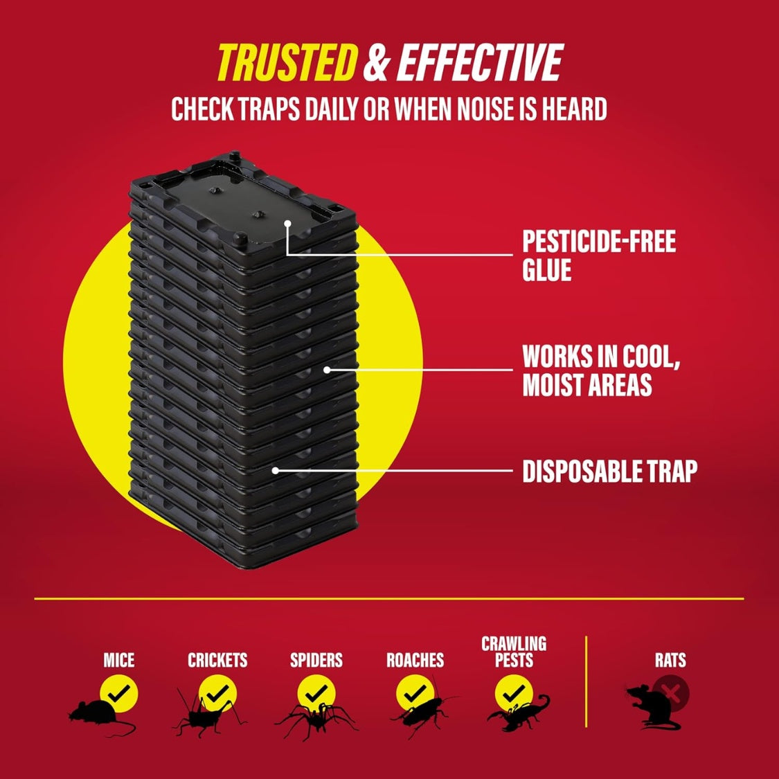 SHINEBOXX Mouse & Insect Glue Traps in a stack, pesticide-free and ideal for catching various pests