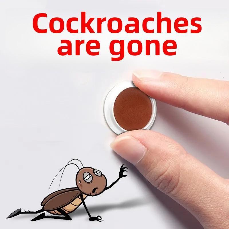 Cockroach Killer Sticker Bait Station Roach Killer with an illustration of a cockroach reacting
