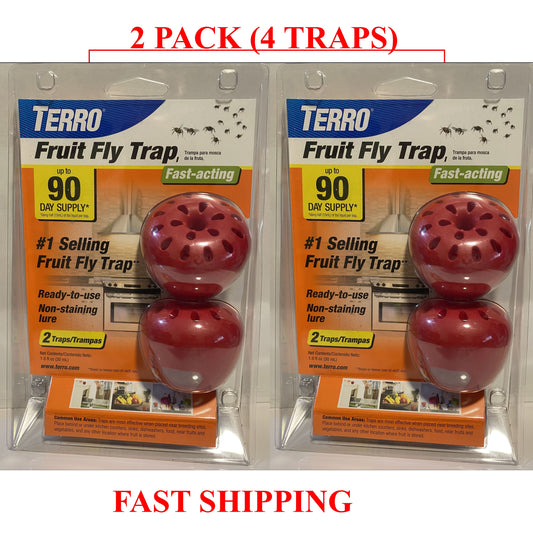 SHINEBOX 2 Pack Indoor Fruit Fly Trap with fast-acting non-staining lure for effective fruit fly control