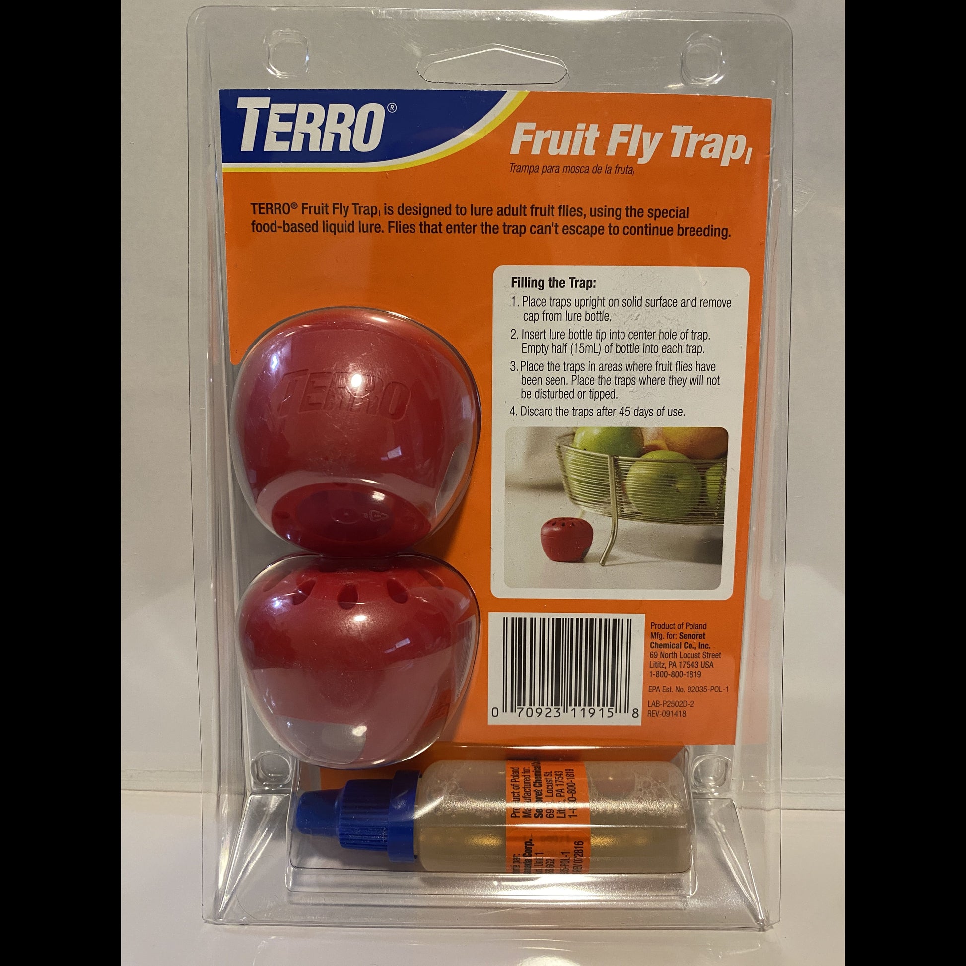 SHINEBOX indoor fruit fly trap in red, effective for catching fruit flies indoors