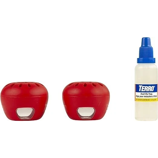 SHINEBOX indoor fruit fly trap in red, effective design with included attractant solution for pest control