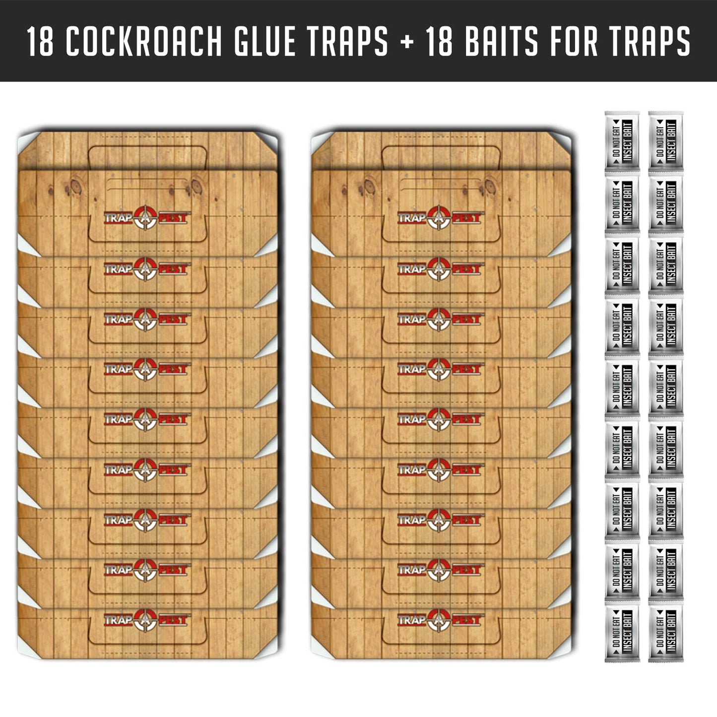 SHINEBOX 18 Cockroach Glue Traps with 18 Baits for Effective Roach Control, roach motel gif