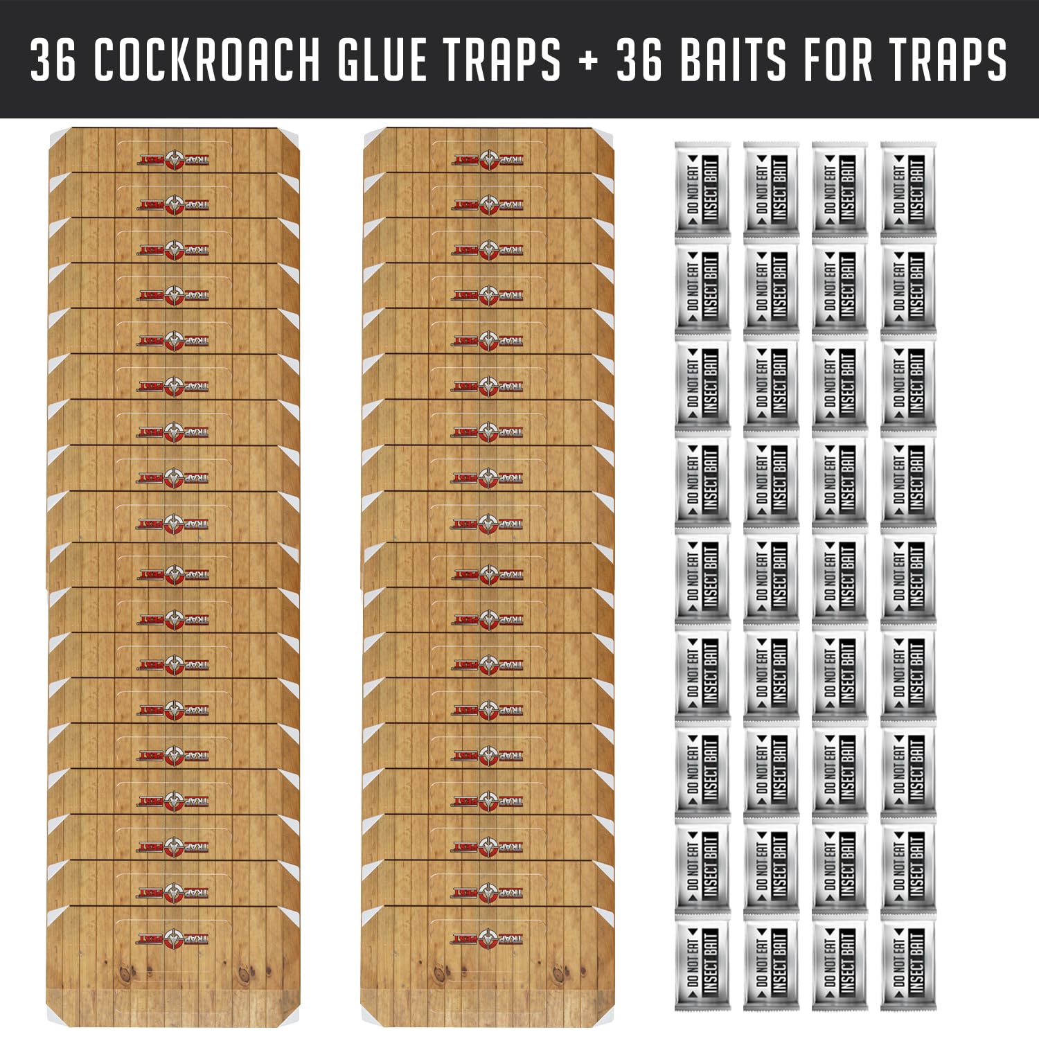 SHINEBOX 36 Cockroach Killer Glue Traps with 36 Baits for Effective Pest Control in Homes roach motel gif